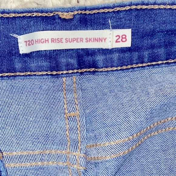 Levi’s high rise 720 super skinny distressed jeans size 28/30 - Picture 3 of 11